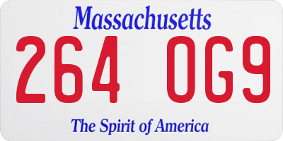 MA license plate 264OG9