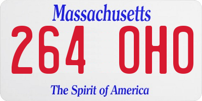 MA license plate 264OH0