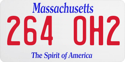 MA license plate 264OH2