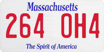MA license plate 264OH4