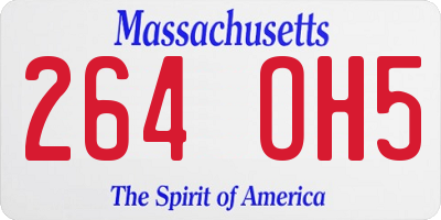 MA license plate 264OH5