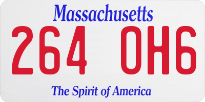 MA license plate 264OH6
