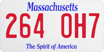 MA license plate 264OH7