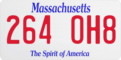 MA license plate 264OH8