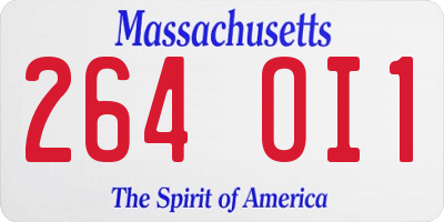 MA license plate 264OI1