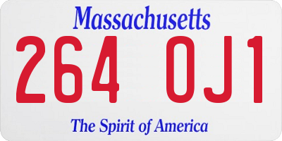 MA license plate 264OJ1