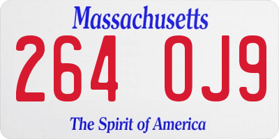 MA license plate 264OJ9