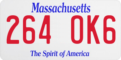 MA license plate 264OK6
