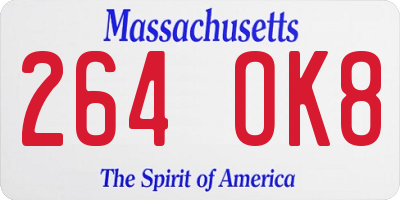 MA license plate 264OK8