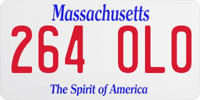 MA license plate 264OL0