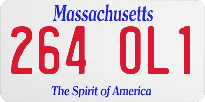 MA license plate 264OL1
