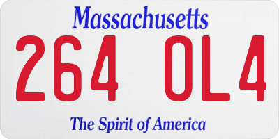 MA license plate 264OL4