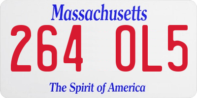 MA license plate 264OL5
