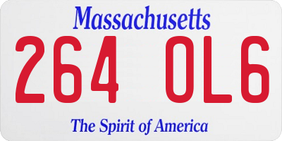 MA license plate 264OL6
