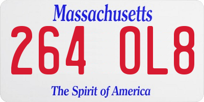 MA license plate 264OL8