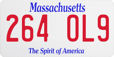MA license plate 264OL9