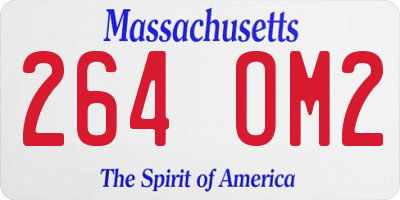 MA license plate 264OM2
