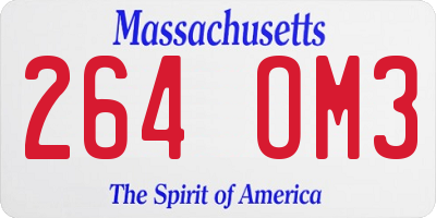 MA license plate 264OM3