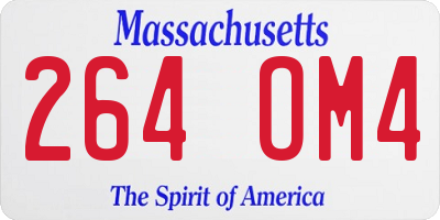 MA license plate 264OM4
