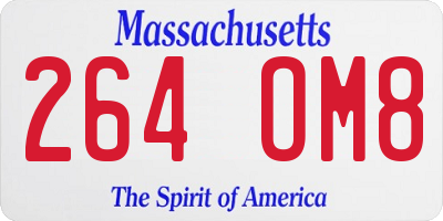MA license plate 264OM8