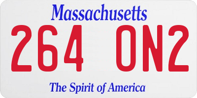 MA license plate 264ON2