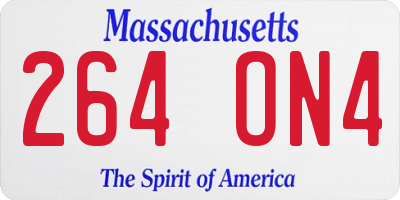 MA license plate 264ON4