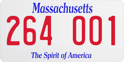 MA license plate 264OO1