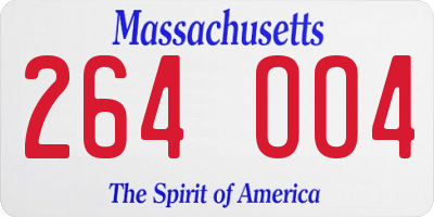 MA license plate 264OO4