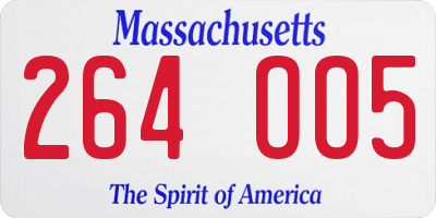 MA license plate 264OO5
