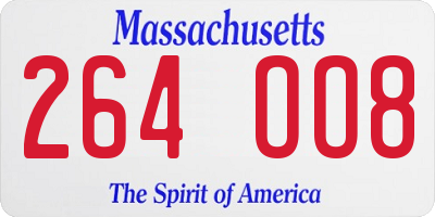 MA license plate 264OO8