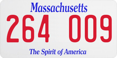 MA license plate 264OO9