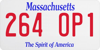 MA license plate 264OP1