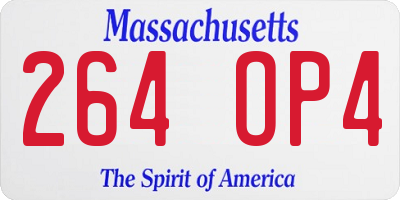 MA license plate 264OP4