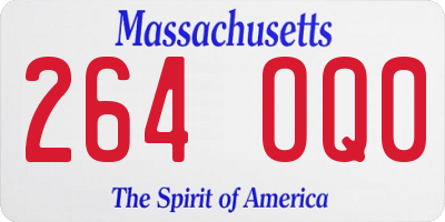 MA license plate 264OQ0