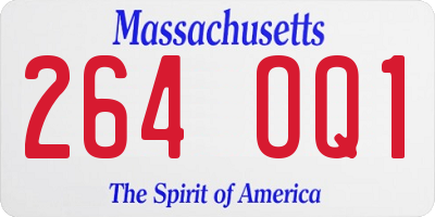 MA license plate 264OQ1