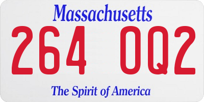 MA license plate 264OQ2