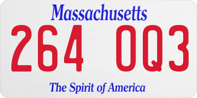 MA license plate 264OQ3