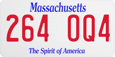 MA license plate 264OQ4