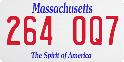 MA license plate 264OQ7