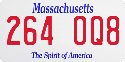MA license plate 264OQ8