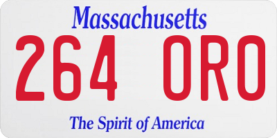 MA license plate 264OR0