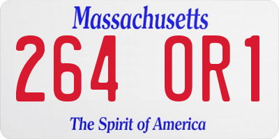 MA license plate 264OR1