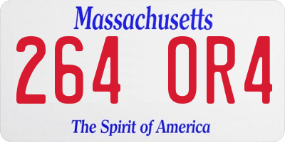 MA license plate 264OR4