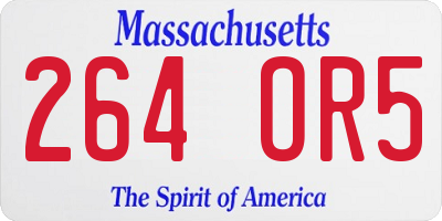 MA license plate 264OR5