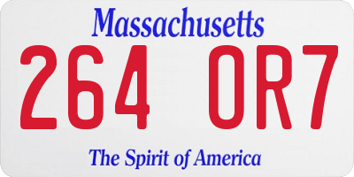 MA license plate 264OR7