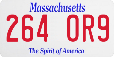 MA license plate 264OR9
