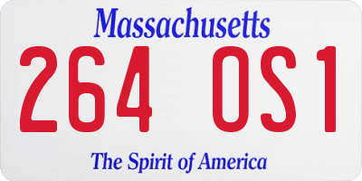 MA license plate 264OS1