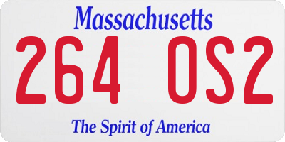 MA license plate 264OS2