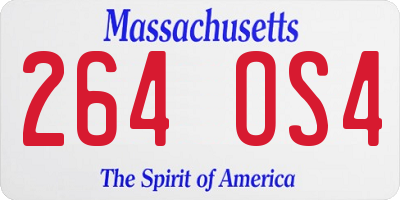 MA license plate 264OS4