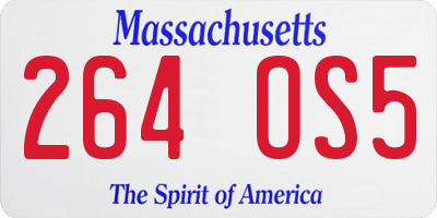 MA license plate 264OS5